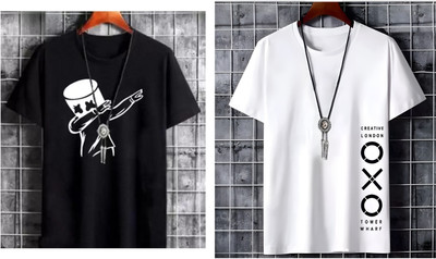 Pachirisu Printed Men Round Neck Multicolor T-Shirt