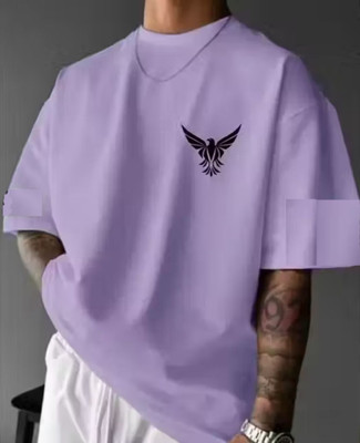 Texorapparel Printed Men Round Neck Purple T-Shirt