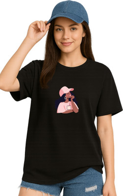 LuxeApe Printed Women Round Neck Multicolor T-Shirt