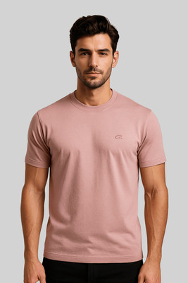 GO BIRDY Solid Men Polo Neck Pink T-Shirt
