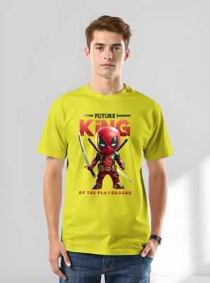 TheLyra Graphic Print Men Round Neck Yellow T-Shirt