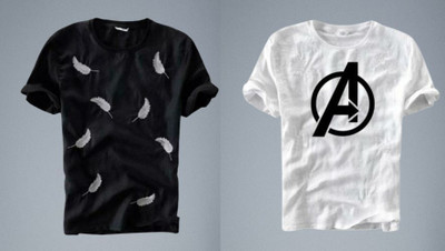 stylesmyth Printed Men Round Neck Multicolor T-Shirt