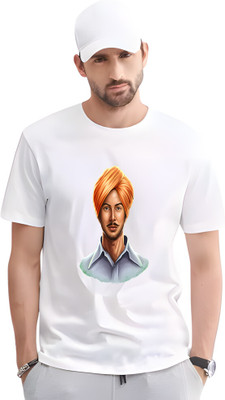 LUXELOOT Printed Men Round Neck White T-Shirt