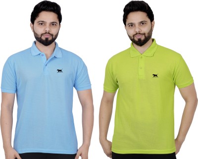 La Milano Solid Men Polo Neck Light Green T-Shirt