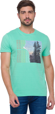 BEING HUMAN Printed Men Round Neck Green T-Shirt