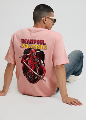 Jack Paris Printed Men Round Neck Pink T-Shirt