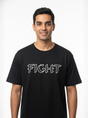 TRACK OF TREND Graphic Print Men Round Neck Black T-Shirt