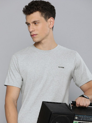 R.Code by The Roadster Life Co. Printed Men Round Neck Grey T-Shirt