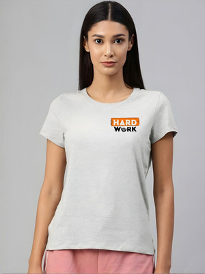 SZN Graphic Print Women Round Neck Grey T-Shirt