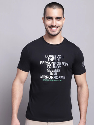 CANTABIL Typography Men Round Neck Black T-Shirt