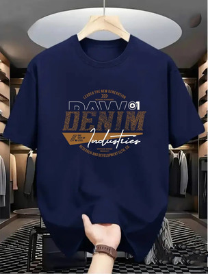 Magneto Printed Men Round Neck Dark Blue T-Shirt