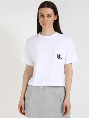 Calvin Klein Jeans Printed Women Crew Neck White T-Shirt