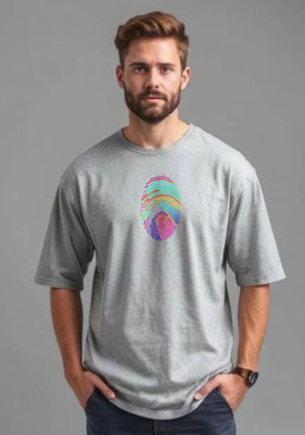 UrGear Printed Men Round Neck Grey T-Shirt