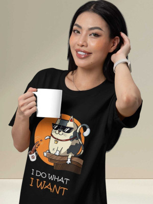 Clori Solid Women Round Neck Black T-Shirt