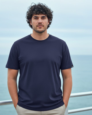 BEWAKOOF Graphic Print Men Round Neck Blue T-Shirt