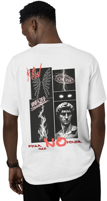 Fighterhero Printed Men Round Neck White T-Shirt