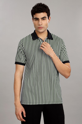 FASHLOOK Striped Men Polo Neck Multicolor T-Shirt