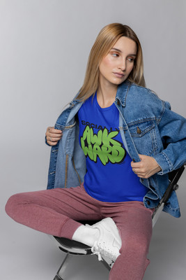 PD CLORI Printed Women Round Neck Blue T-Shirt