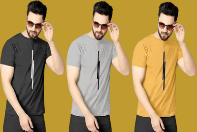 Moods A Nazzy Printed Men Round Neck Multicolor T-Shirt