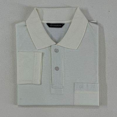 Coldplay Solid Men Polo Neck White T-Shirt