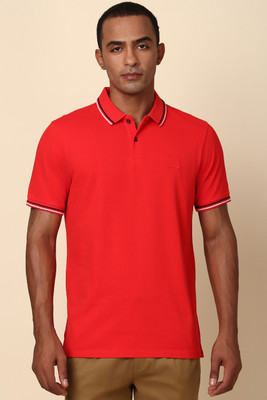 Allen Solly Solid Men Cowl Neck Red T-Shirt