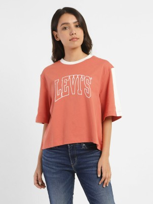 LEVI'S Graphic Print Women Round Neck Pink T-Shirt