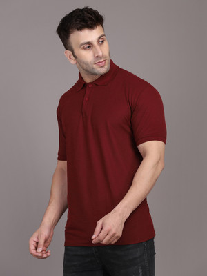 INKKR Solid Men Polo Neck Multicolor T-Shirt