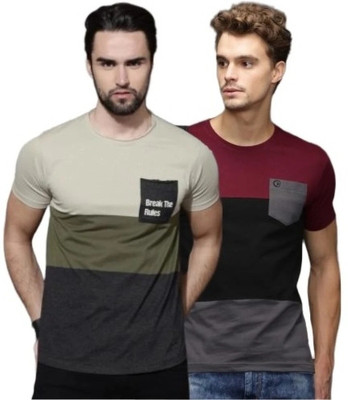 Mozzby Lifestyle Printed Men Polo Neck Maroon T-Shirt