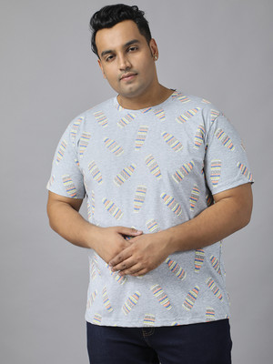 XMEX Printed, Typography Men Round Neck Grey T-Shirt