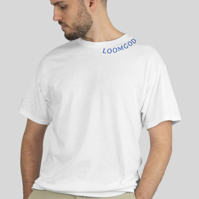 Loomgod Printed Men Crew Neck White T-Shirt