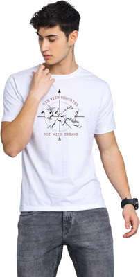 Moldify Graphic Print Men Round Neck White T-Shirt
