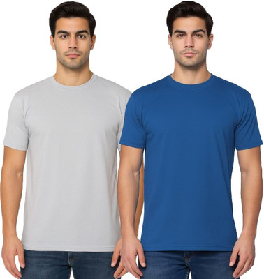 YUALIN CREATION Solid Men Crew Neck Multicolor T-Shirt