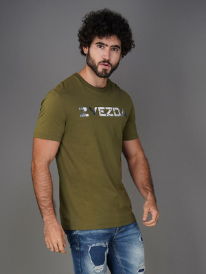 Zvezda Printed Men Round Neck Dark Green T-Shirt