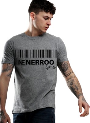 Nerroo Typography Men Round Neck Grey T-Shirt