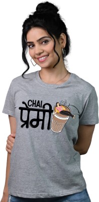 Tedhi Medhi Family Graphic Print Women Round Neck Grey T-Shirt