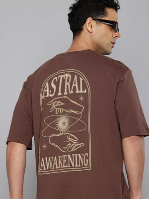 LEVI'S Graphic Print Men Crew Neck Brown T-Shirt