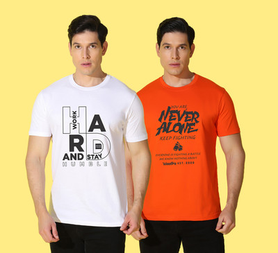 WOOSTRO Typography Men Round Neck Multicolor T-Shirt