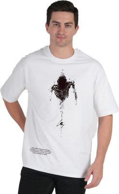 Mr Anime Graphic Print Men Round Neck White T-Shirt