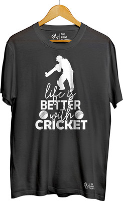 THE PRINT PLATTER Graphic Print Men Round Neck Black T-Shirt