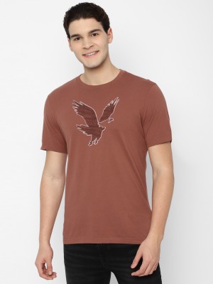 American Eagle Printed Men Round Neck Maroon T-Shirt
