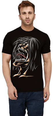 sova legacy Graphic Print Men Round Neck Black T-Shirt