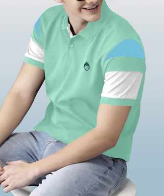 ORITO Colorblock Men Polo Neck Multicolor T-Shirt