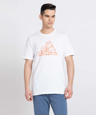 ADIDAS Printed Men Round Neck White T-Shirt