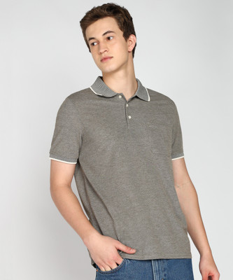 defacto Solid Men Polo Neck Green T-Shirt