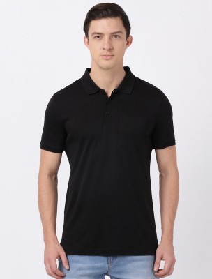 JOCKEY Solid Men Polo Neck Black T-Shirt