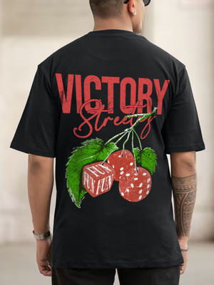 Jump Cuts Printed Men Round Neck Black, Red T-Shirt