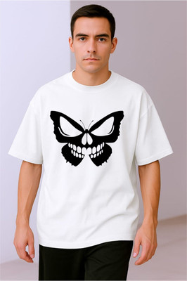 BLOSSOMTRADER Printed Men Round Neck Blue T-Shirt