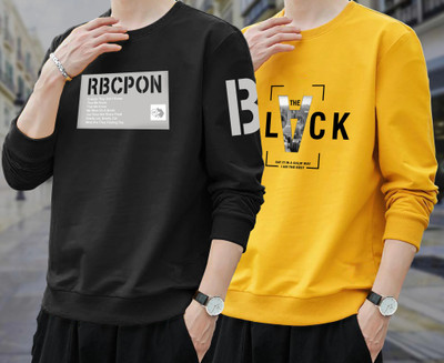 RK CLOTHING Printed, Typography Men Round Neck Multicolor T-Shirt