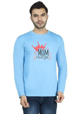 LV CARE Printed Men Round Neck Blue T-Shirt