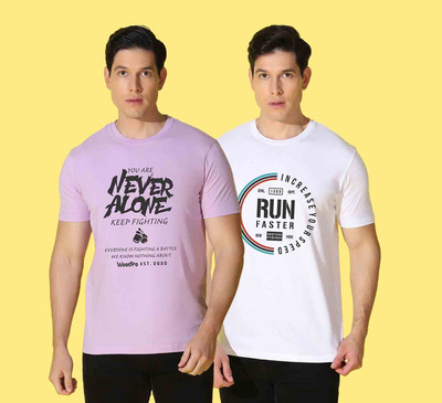 WOOSTRO Printed Men Round Neck Multicolor T-Shirt